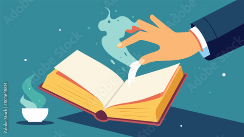 The faint scent of musty parchment permeates the air as skilled hands lovingly revive the books spine once on the verge of collapse.. Vector illustration