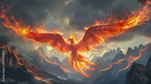 Fantasy art phoenix design