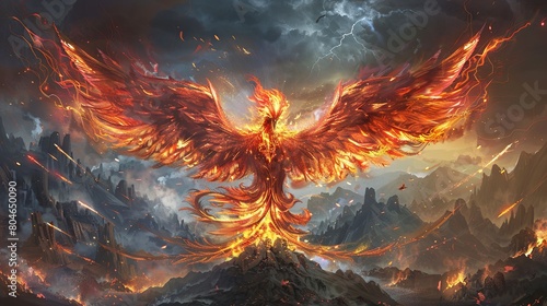Fantasy art phoenix design