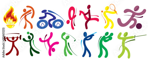 Vector illustration summer games sport icons set