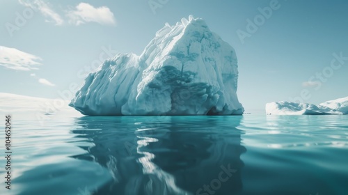 a huge iceberg in water