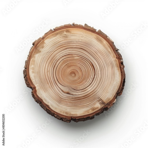 wooden rings top view on white background