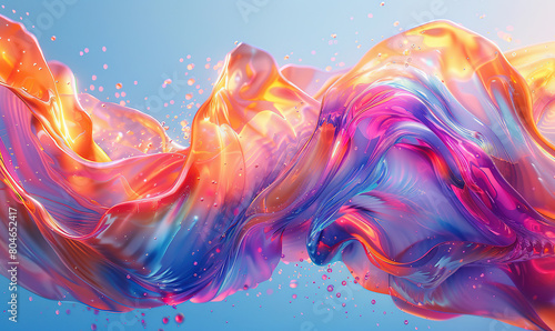 A mesmerizing abstract image with flowing color waves background , Generate AI