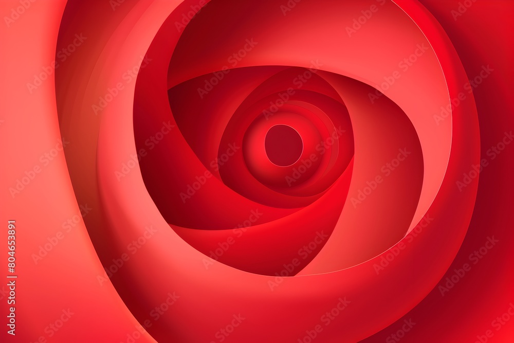 Red background with a red gradient, a simple spiral wave design shape, in the style of a vector illustration, a flat composition with an abstract art style, a highend texture with a minimalist color s Red background with a red gradient, a simple spiral wave design shape, in the style of a vector illustration, a flat composition with an abstract art style, a highend texture with a minimalist color s