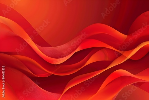 Red background, vector illustration, flat design, smooth lines, abstract shapes, curved shape elements, high contrast lighting, geometric abstraction, high resolution, professional photography, wide 