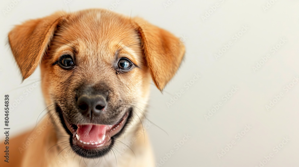Close up portrait of a puppy isolated on white background Close up portrait of a puppy isolated on white background