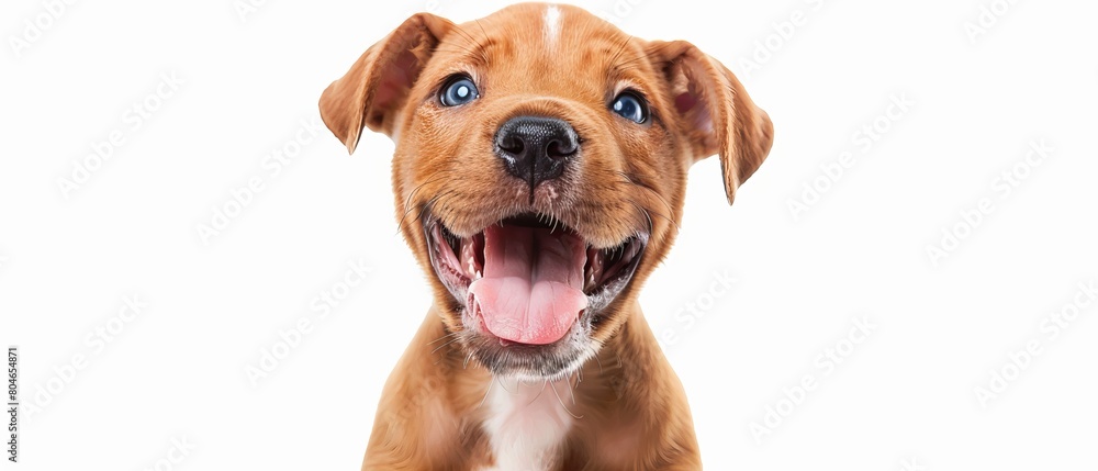 Close up portrait of a puppy isolated on white background Close up portrait of a puppy isolated on white background