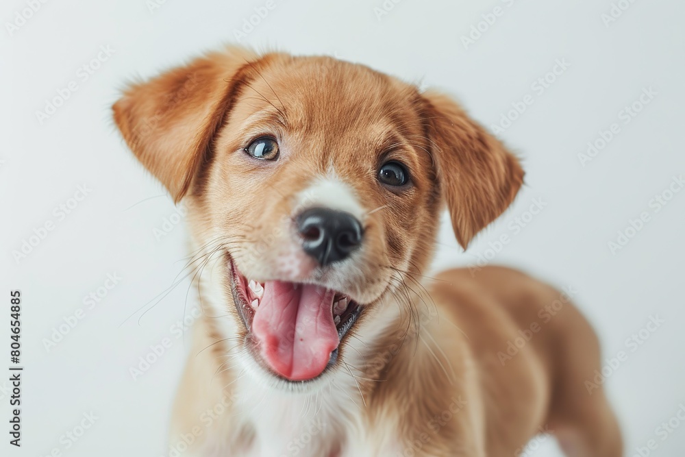 Close up portrait of a puppy isolated on white background Close up portrait of a puppy isolated on white background