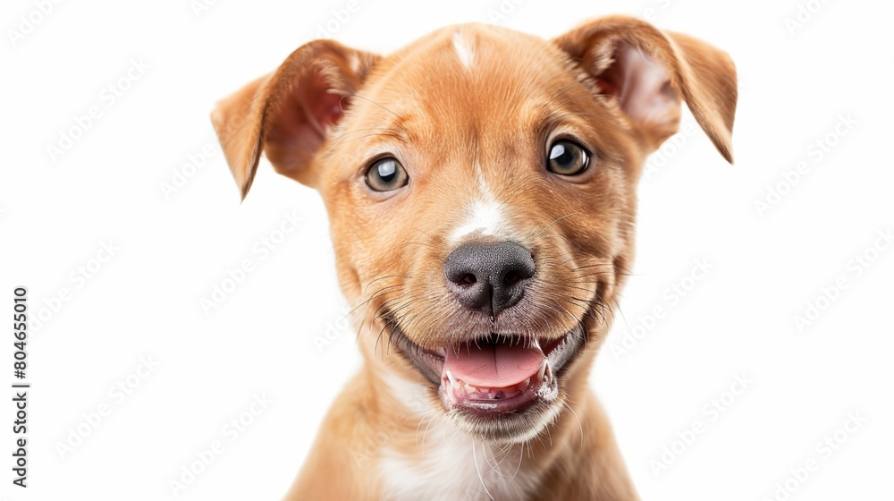 Close up portrait of a puppy isolated on white background Close up portrait of a puppy isolated on white background