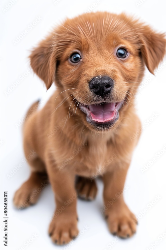 Close up portrait of a puppy isolated on white background Close up portrait of a puppy isolated on white background