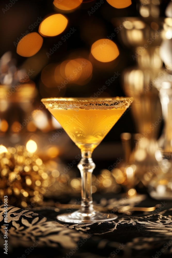 Yellow Liquid Filled Glass on Table Yellow Liquid Filled Glass on Table