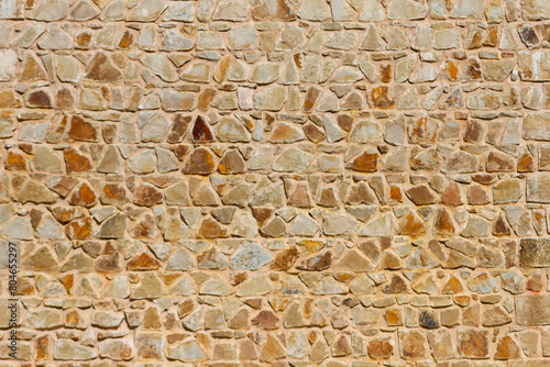 Arabic stone wall texture in Wall of Kasbah of Tangier.