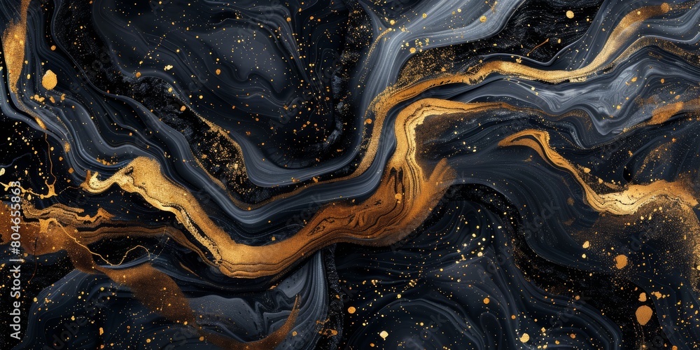 Luxurious Gold and Black Watercolor Background Generative AI Luxurious Gold and Black Watercolor Background Generative AI