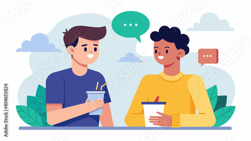 Two friends having a disagreement but using I statements and taking breaks to prevent escalation and maintain a productive conversation..