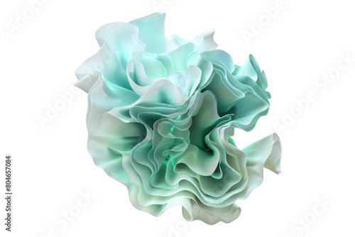 Poetic blend of mint green and seafoam blue textured shape isolated on transparent background.