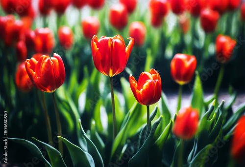  leaves red background flower tulips branch moment season nature romantic blurry blossom spring growing garden sweet field concept orange holiday Beuatiful green Design Summer BabyBackground Flower 