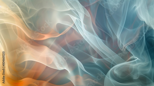 Flowing smoke abstract in winter hues.