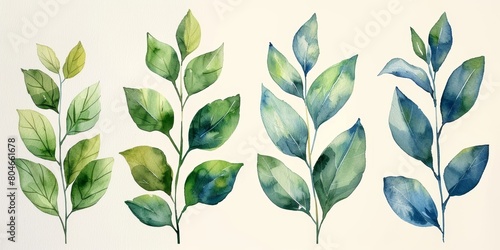 Botanical Wedding Composition with Leaves and Herbs Generative AI #804661678
