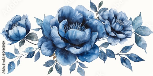Fototapeta Naklejka Na Ścianę i Meble -  Delicate Bouquet of Peonies Watercolor Illustration Generative AI