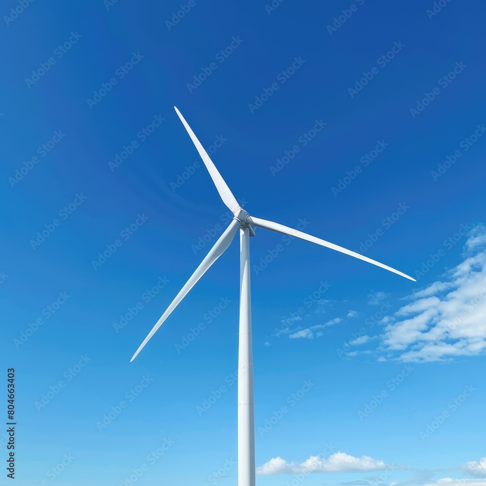Small Wind Turbine Spinning in the Clear Blue Sky for Residential Energy Generation and Power Small Wind Turbine Spinning in the Clear Blue Sky for Residential Energy Generation and Power