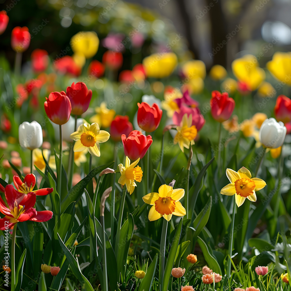 red and yellow tulips