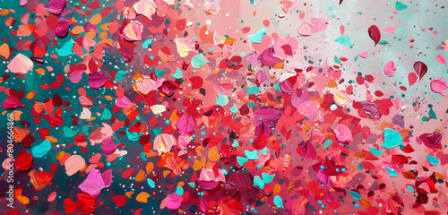 lively sprinkle of rose red and turquoise, ideal for an elegant abstract background © Aleza