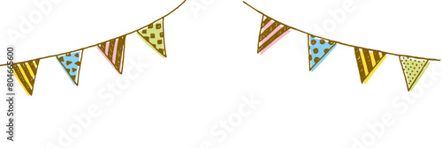 手描きイラストの可愛らしいガーランド