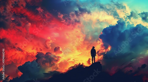 beauty of  Dramatic skies with vibrant colors and silhouettes