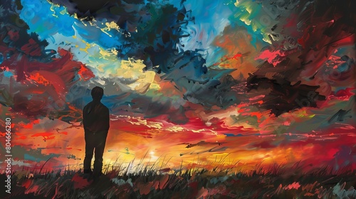 beauty of Dramatic skies with vibrant colors and silhouettes