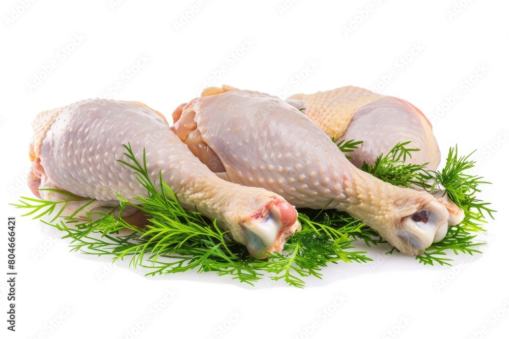 Fresh Raw Chicken Leg Quarters for Delicious Meal. Isolated on White Background for Poultry Lovers