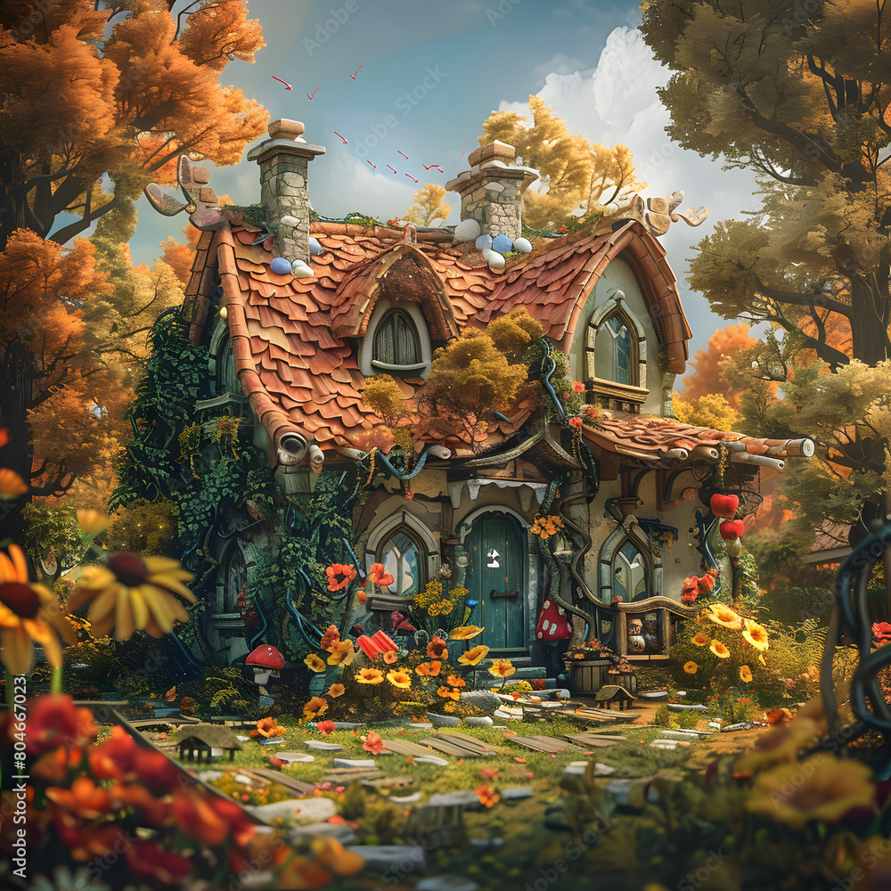 Fototapeta premium old house in the forest