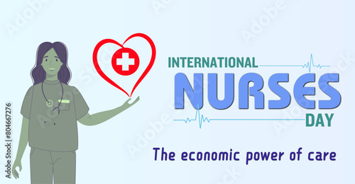 Celebration or campaign banner for International Nurses day. Nursing Heroes: Celebrating International Nurses Day