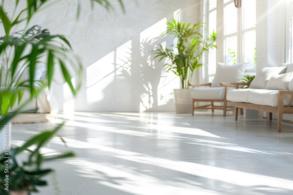 Bright and airy living room with lots of white furniture and minimal decor Bright and airy living room with lots of white furniture and minimal decor