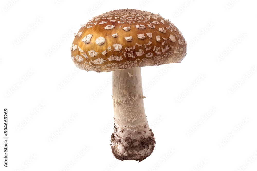 Edible mushroom isolated on transparent background.