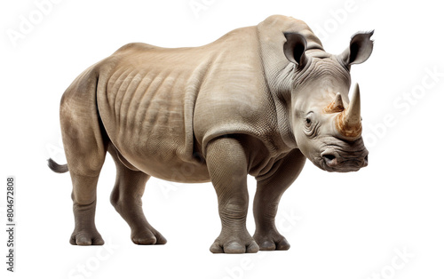 Sturdy Rhino Isolated On Transparent Background PNG.