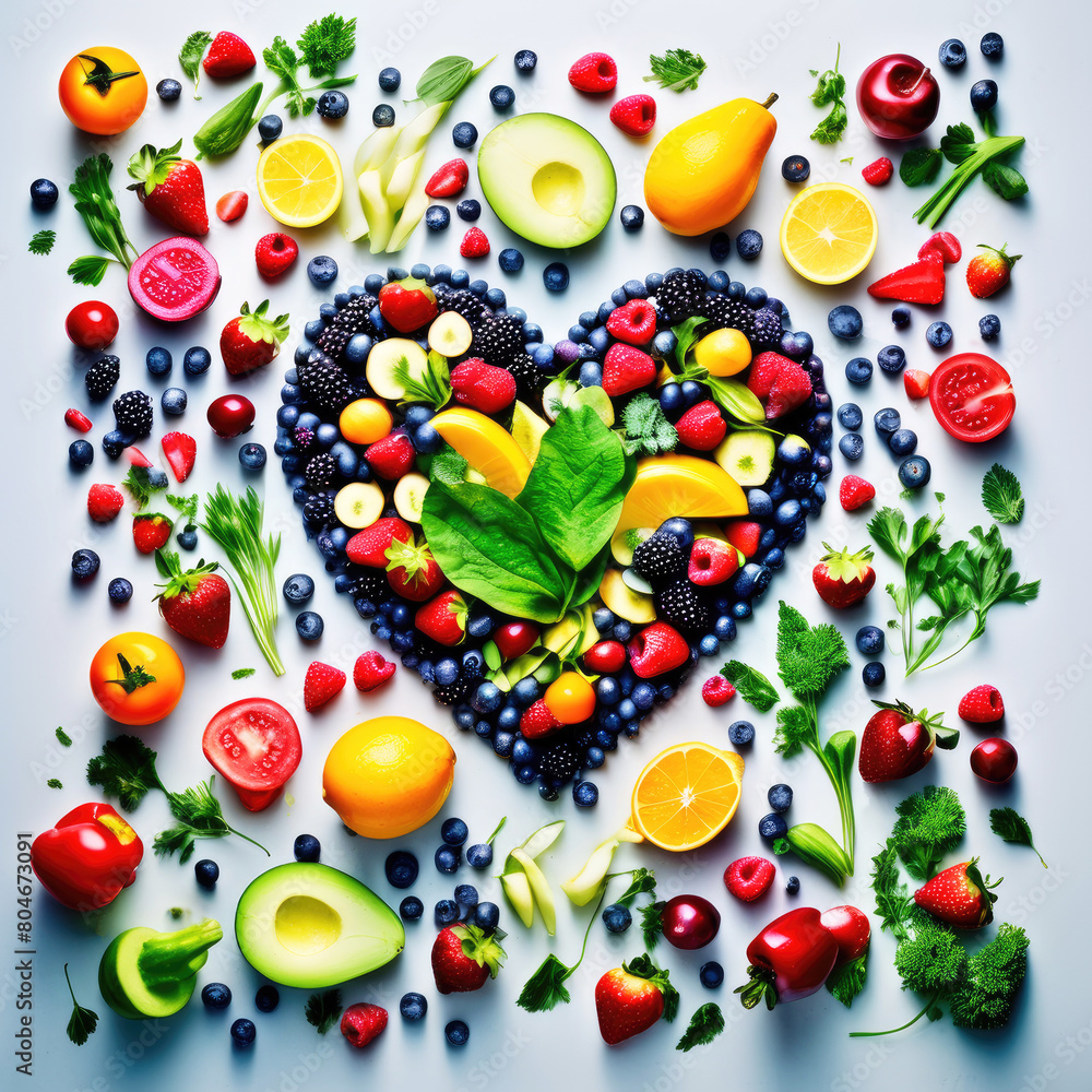 Fresh ripe berries in the heart-shaped plate. Fresh ripe berries in the heart-shaped plate.