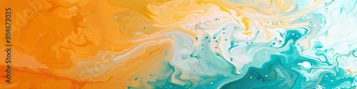 serene blend of saffron and turquoise, ideal for an elegant abstract background photo