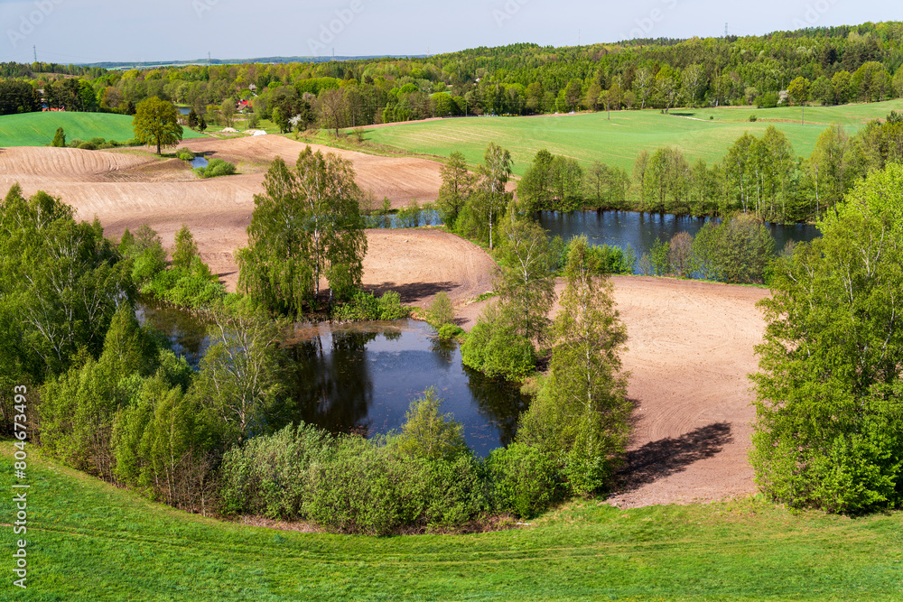 landscape with river and grass