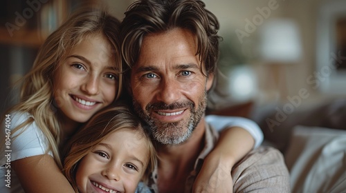 close up portrait of happy family