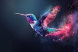 Featuring a stunning watercolor rendering, this hummingbird tee is perfect for appreciating the beauty of these exotic bright birds. AI generated illustration