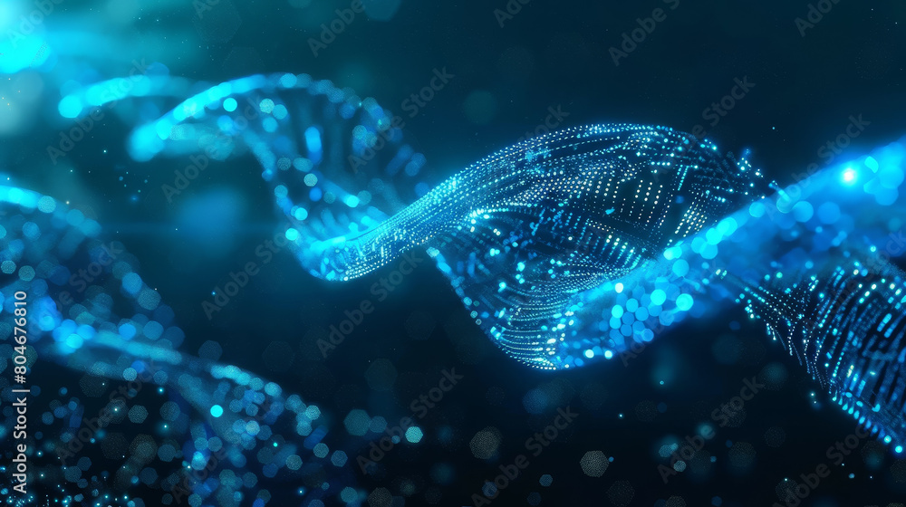 A blue wave with a lot of sparkles and dots A blue wave with a lot of sparkles and dots