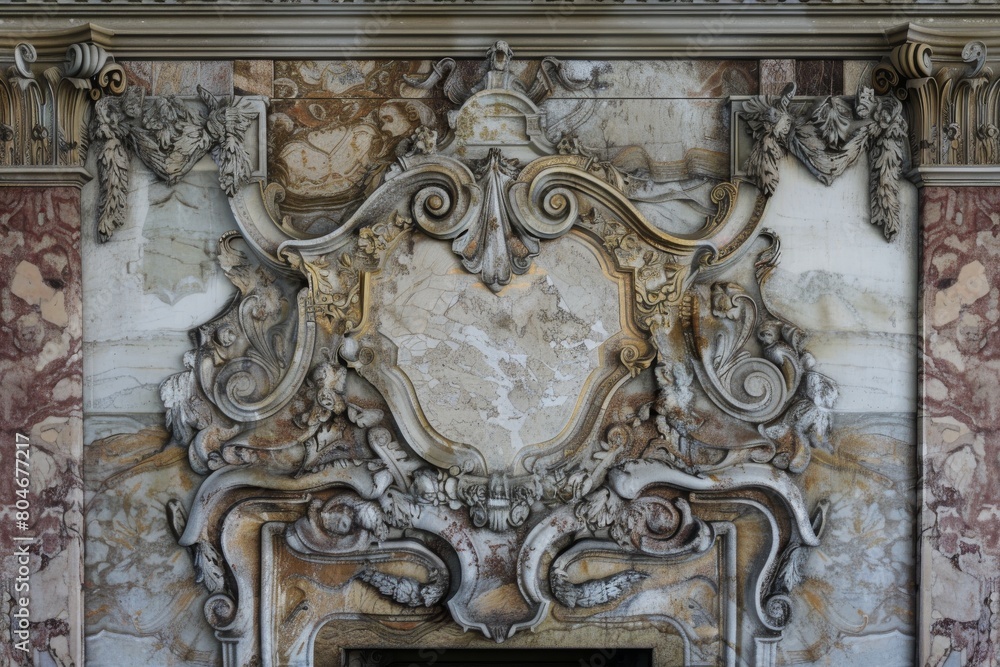 Lavish antique baroque, barocco ornate marble ceiling non linear reformation design. elaborate ceiling with intricate accents depicting classic elegance and architectural beauty