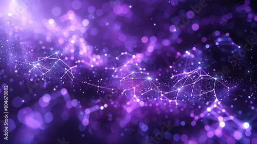 Wallpaper Mural Starlit violet background with sleek molecular connections Tiny polygons glowing softly, arranged in patterns that mimic natural astronomical formations. Torontodigital.ca
