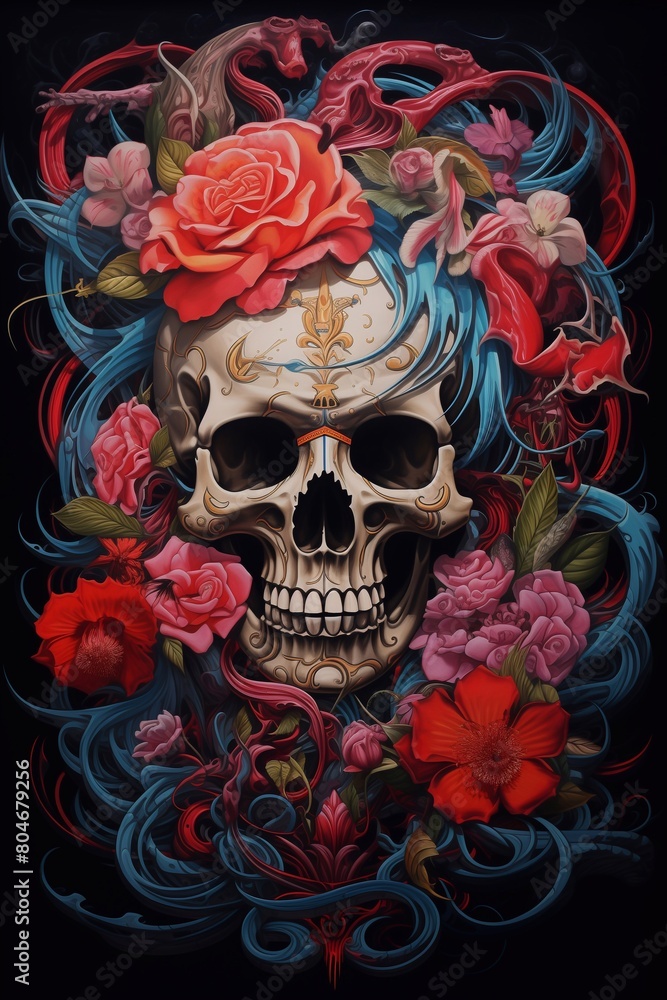 Skull in flowers Skull in flowers