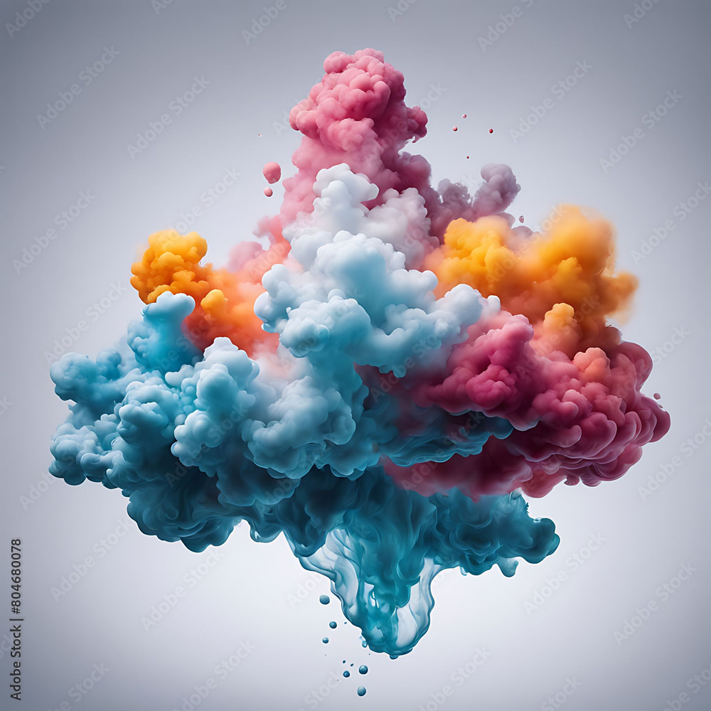 Smokey abstract colorful background ink in water cloud