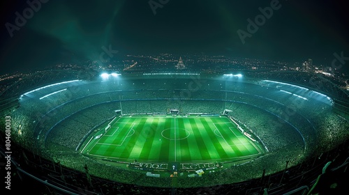 Aerial view of the full stadium at night © Katsiaryna