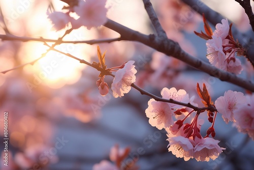 Cherry blossoms, sakura in warm lighting 3.