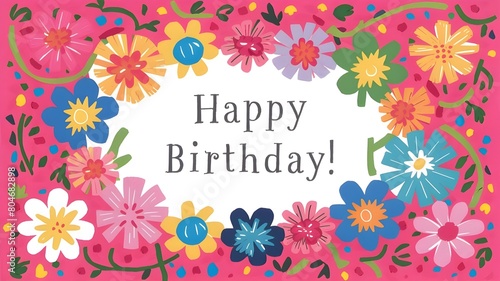 a birthday card with flowers