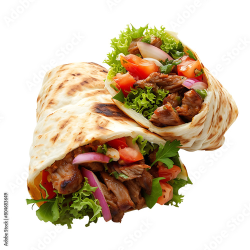 Shawarma Delight Isolated on Transparent Background