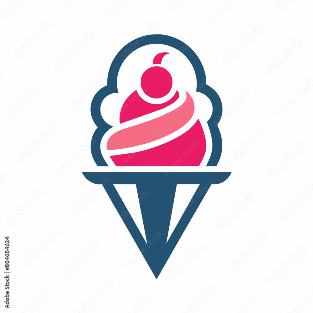 Logo for a Ice Cream Shop, simple clean logo, Creative Logo Icon,  2d style,   vector icon, vector illustration